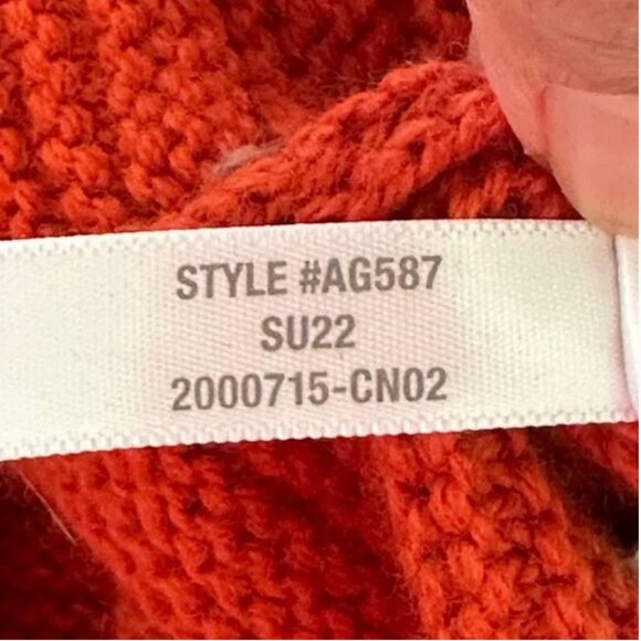 Madewell Ruffle-Neck Cotton-Merino Pullover Sweater in Fresh Chili Size Small - Picture 8 of 8